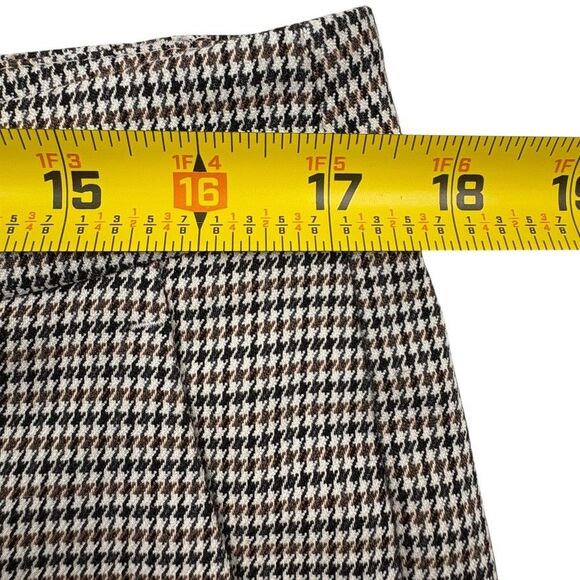 Banana Republic Avery Houndstooth Plaid Ankle Pants Preppy Chic Neutral 12 Short - Picture 8 of 15